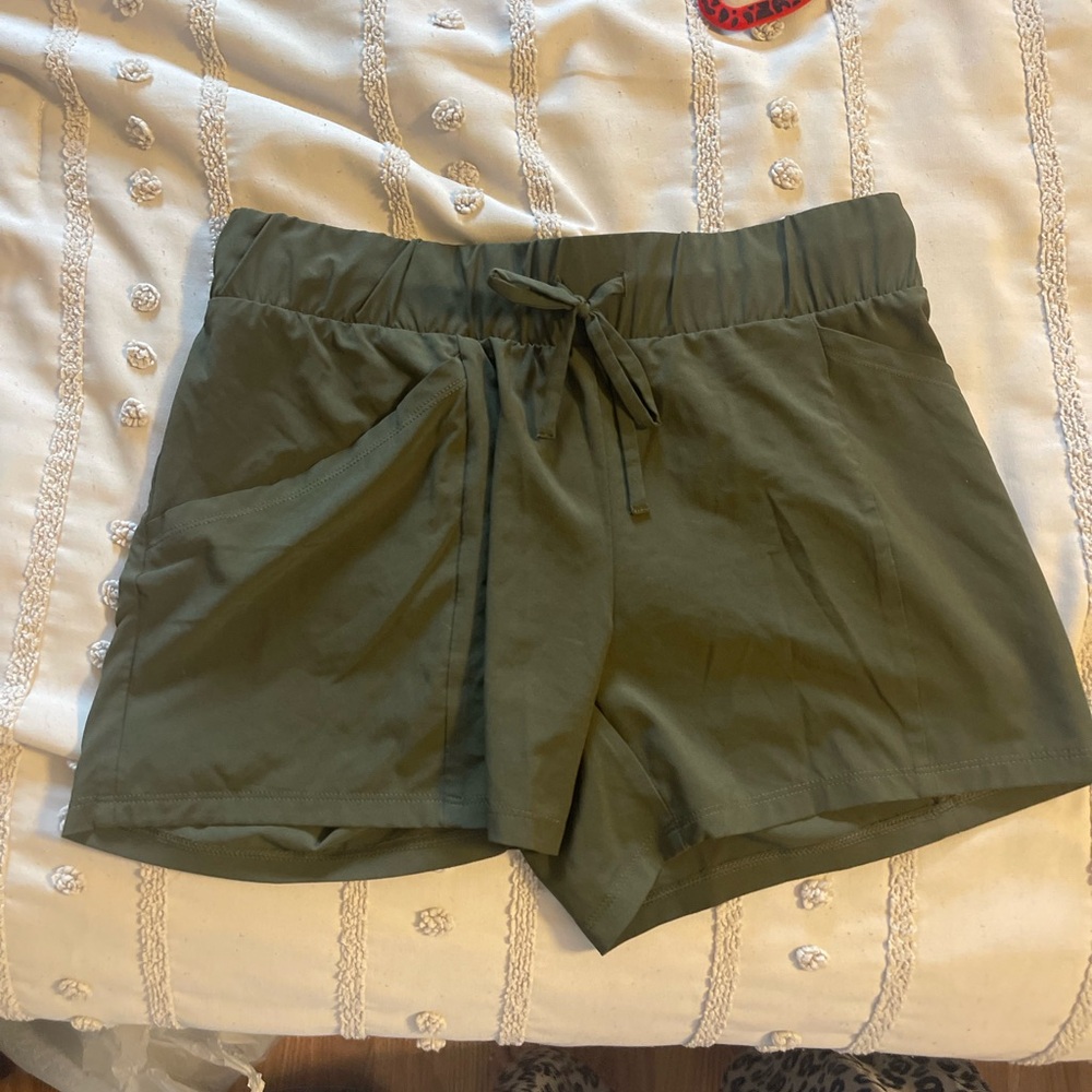 army green shorts